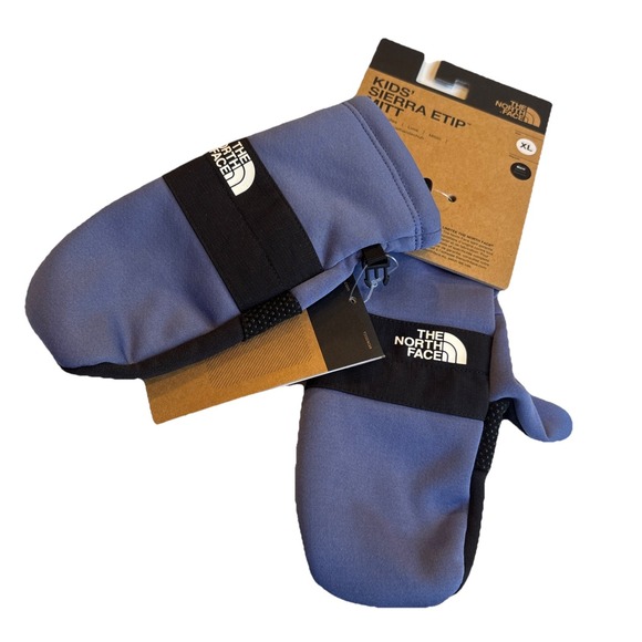 THE NORTH FACE Etip Unisex Kids Sierra Mittens Cave Blue Size XL Brand New - Picture 1 of 3